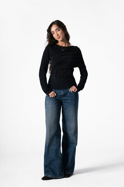 The Drape Top in Black