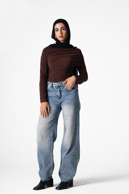 The Drape Top in Brown