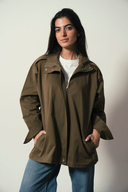 City Gabardine Jacket in Khaki