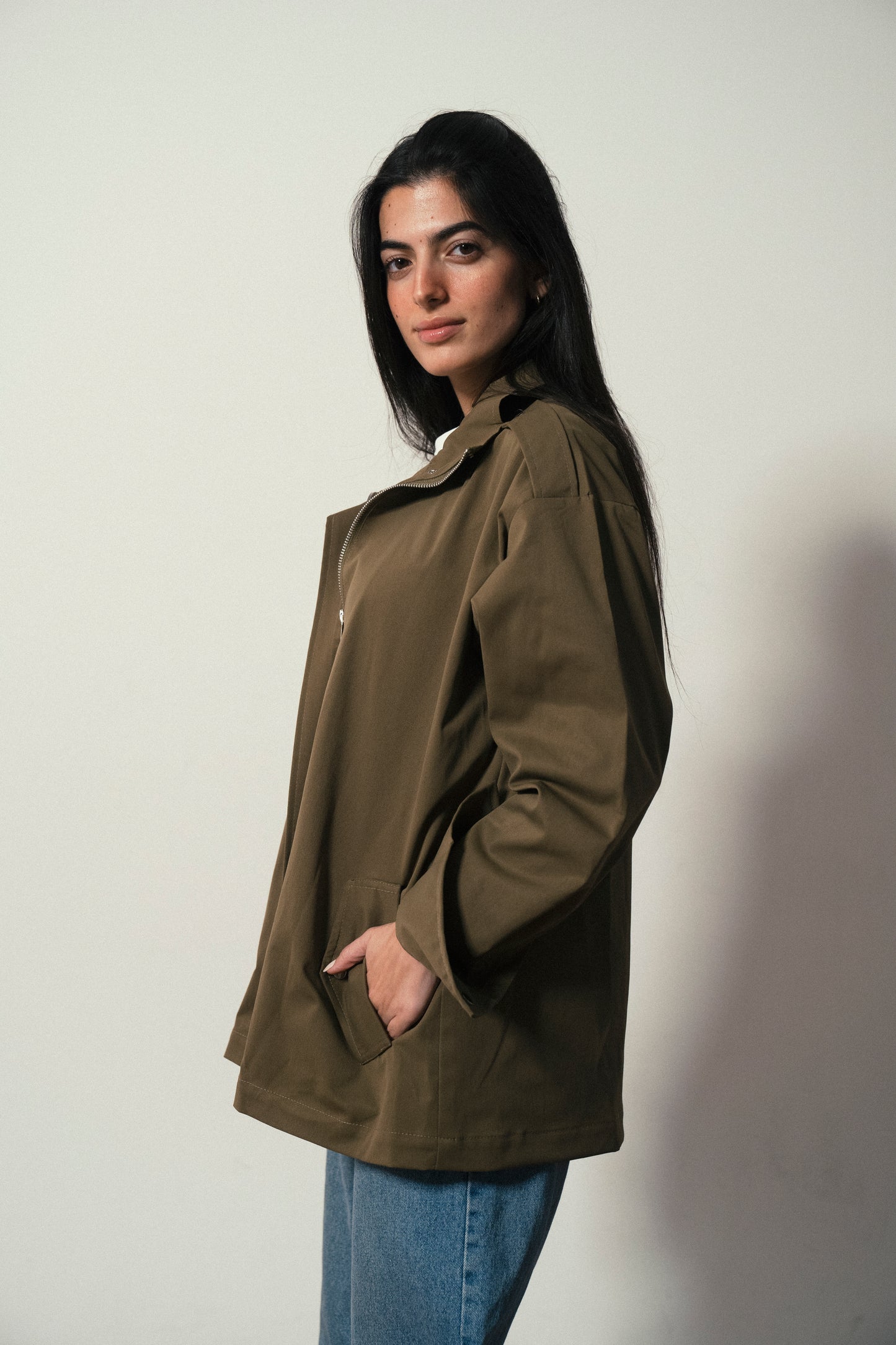 City Gabardine Jacket in Khaki