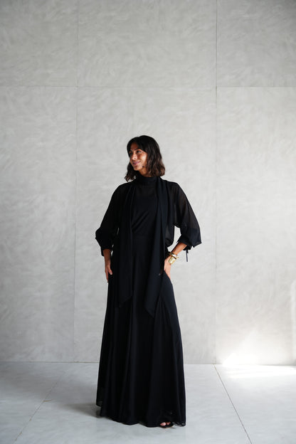 Layali Chiffon Skirt in Black