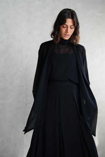 Layali Chiffon Blouse in Black