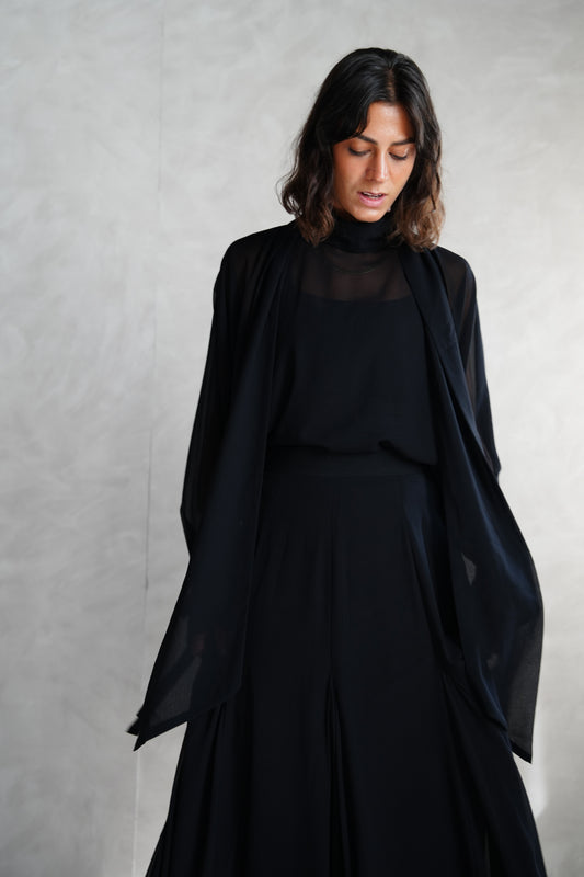 Layali Chiffon Blouse in Black