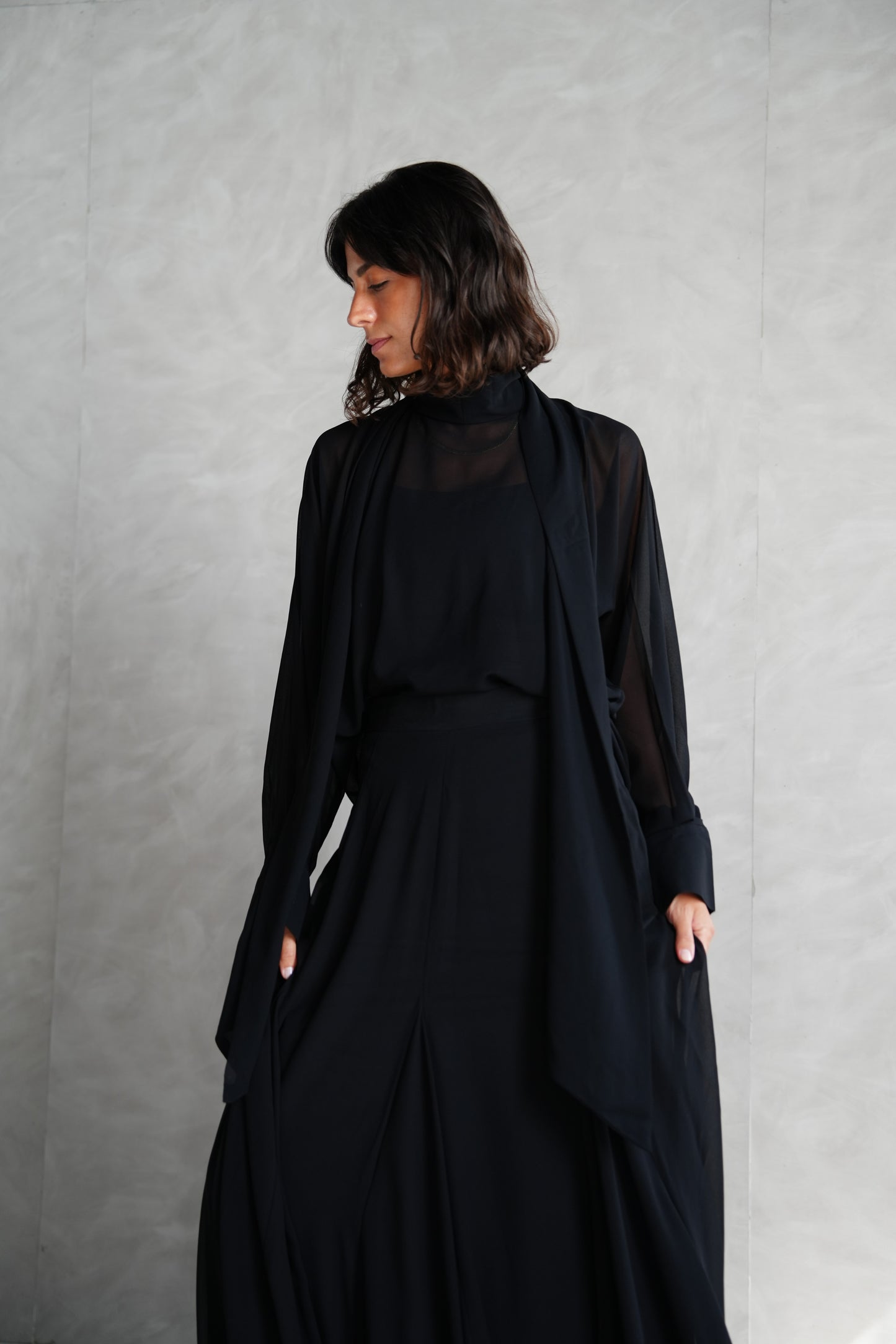 Layali Chiffon Blouse in Black