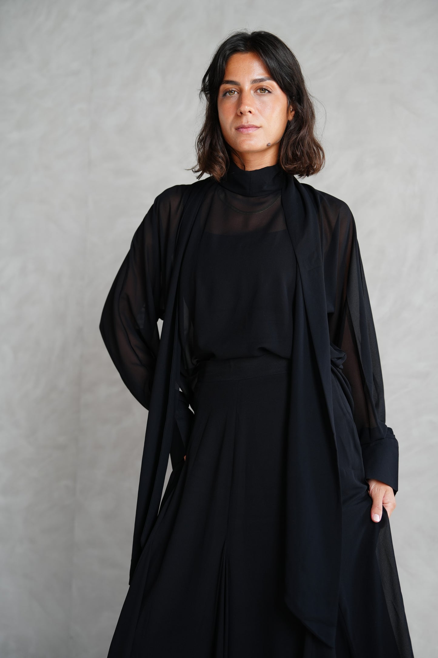 Layali Chiffon Blouse in Black