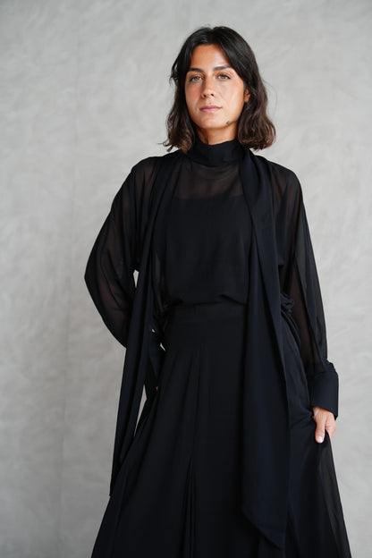 Layali Chiffon Blouse in Black