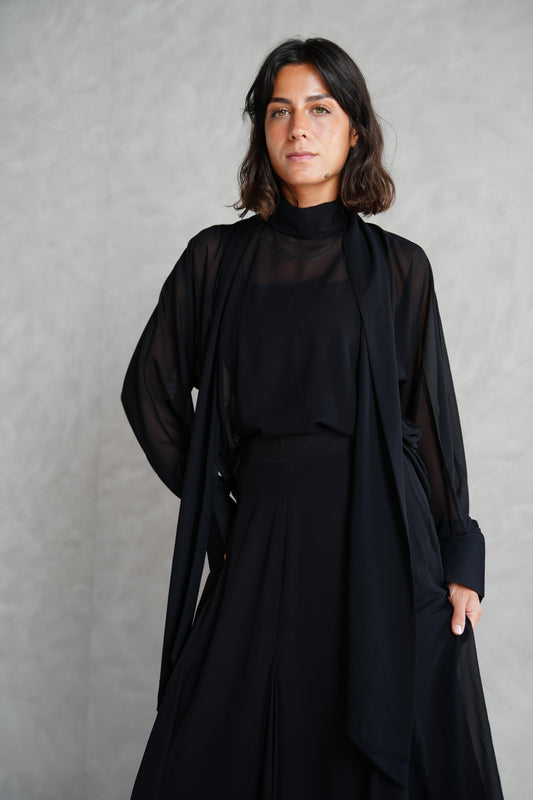 Layali Chiffon Blouse in Black