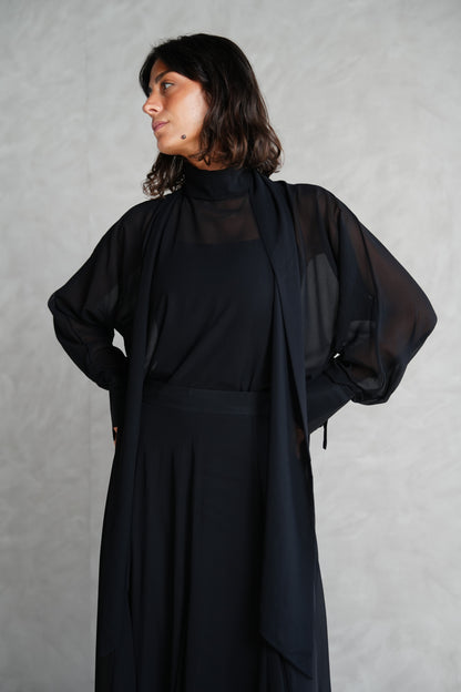 Layali Chiffon Blouse in Black