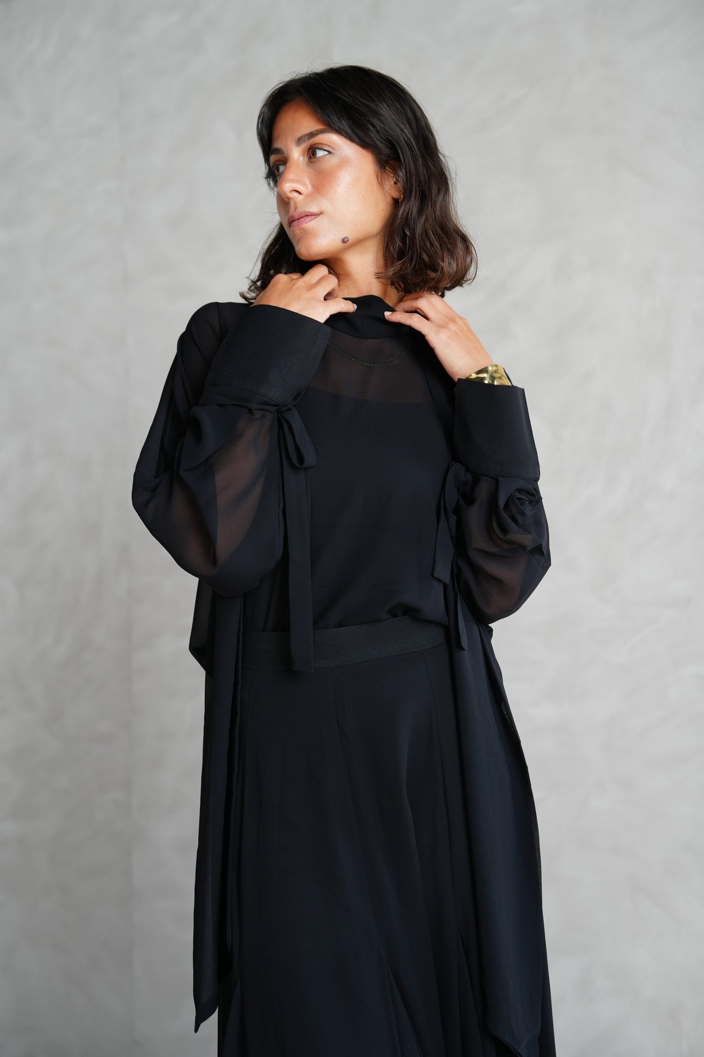 Layali Chiffon Blouse in Black