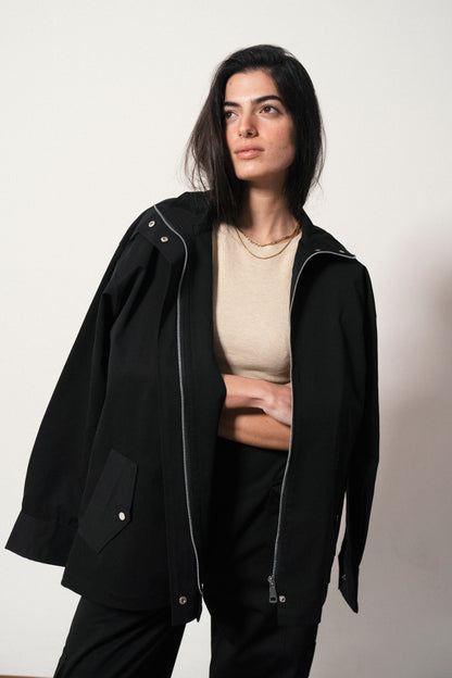 City Gabardine Jacket in Black