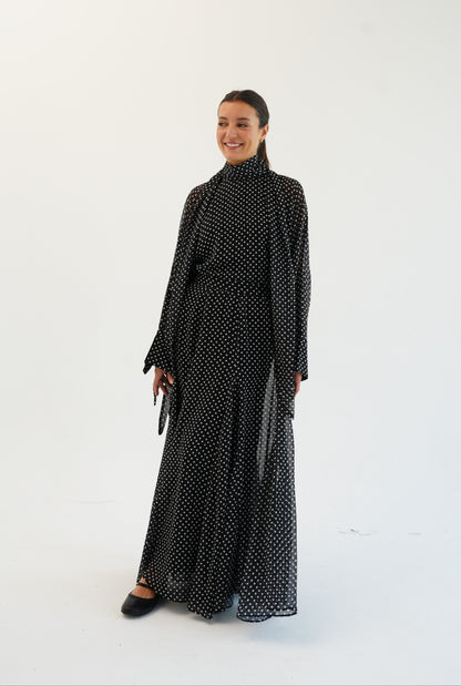 Layali Polka Dots Skirt in Black