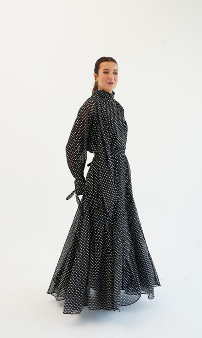 Layali Polka Dots Skirt in Black