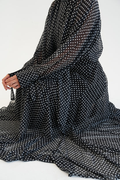 Layali Polka Dots Skirt in Black