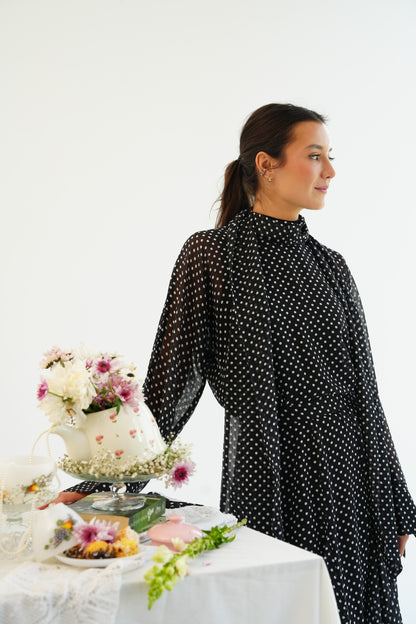 Layali Polka Dots Blouse in Black