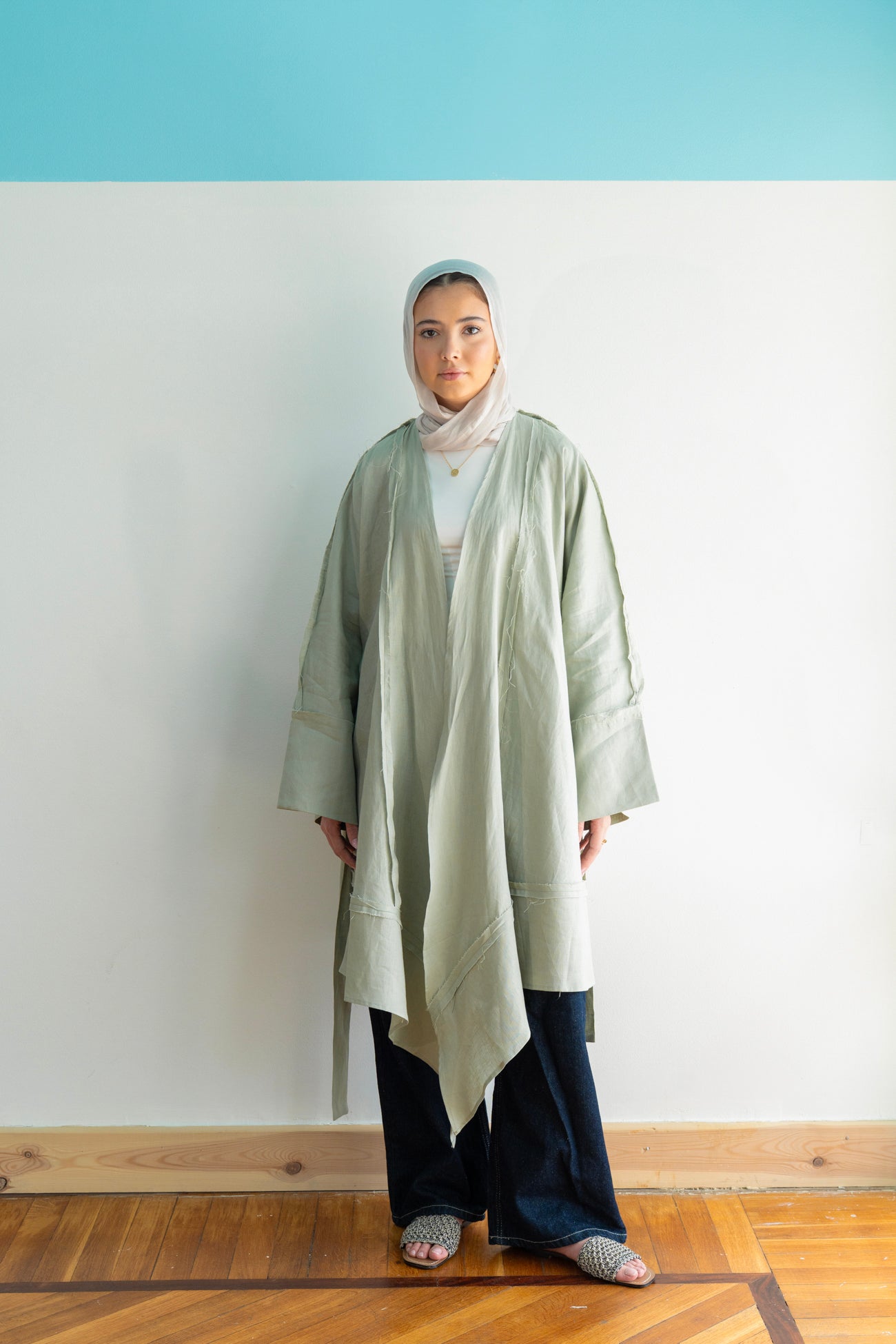 Flow Linen Cardigan in Sage