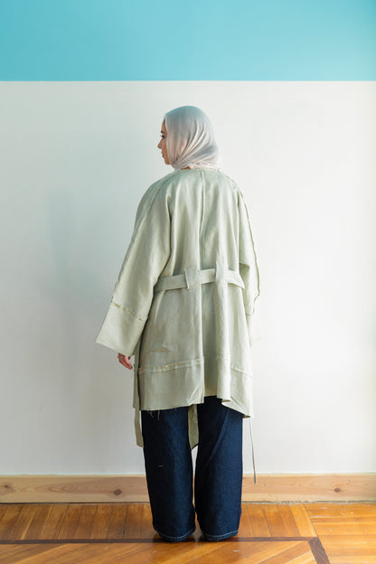 Flow Linen Cardigan in Sage