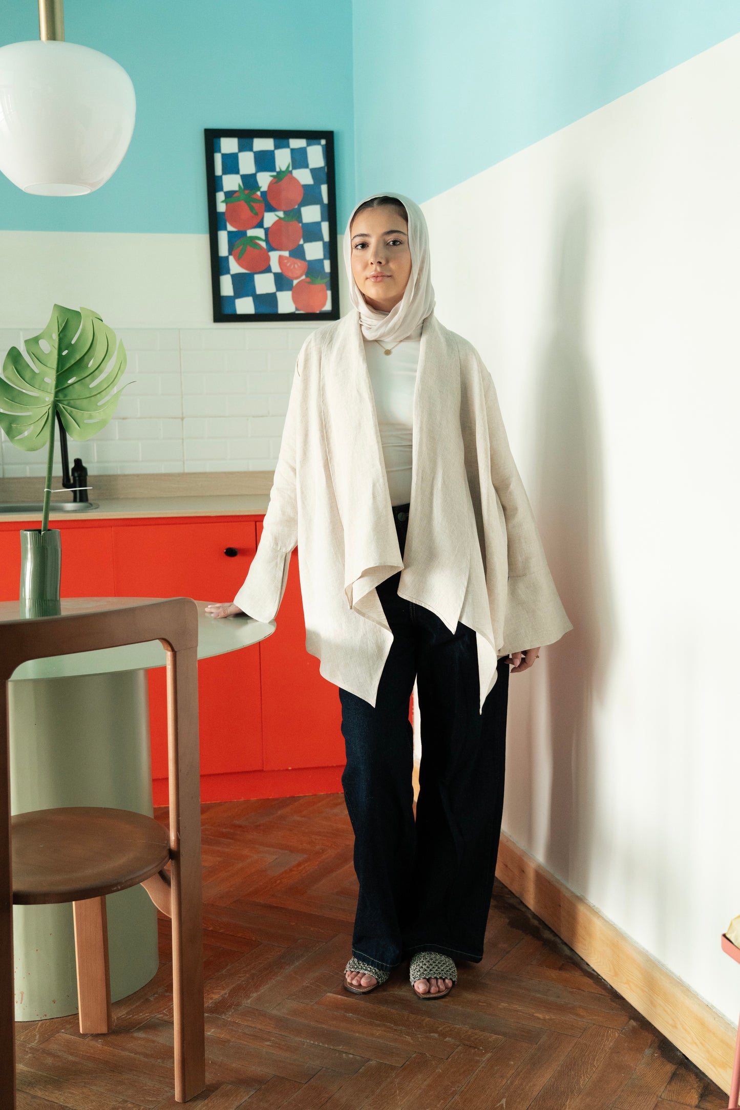 Everyday Linen Cardigan in Beige