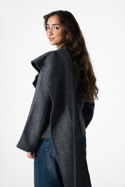 Glam Scarf Jacket in Grey