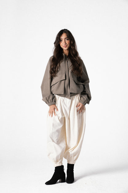 Balloon Pants in Cream Offwhite