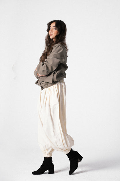 Balloon Pants in Cream Offwhite