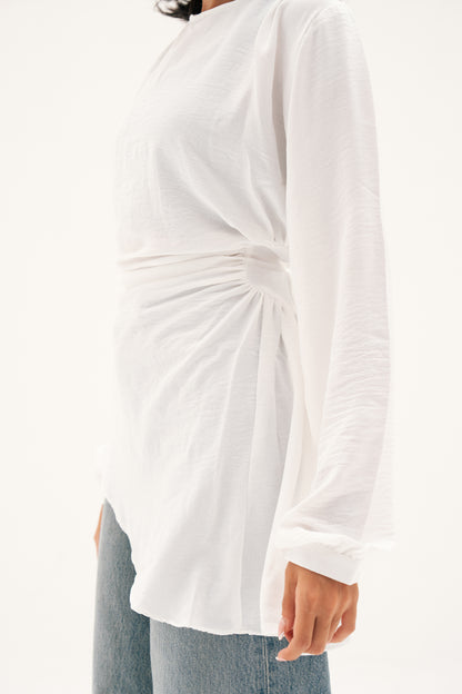 “Graceful Breeze” Flowy Blouse in Off-White