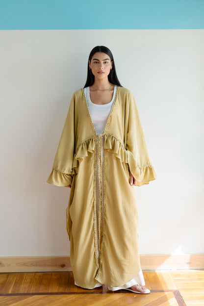 Braided Flow Cardigan in Lime