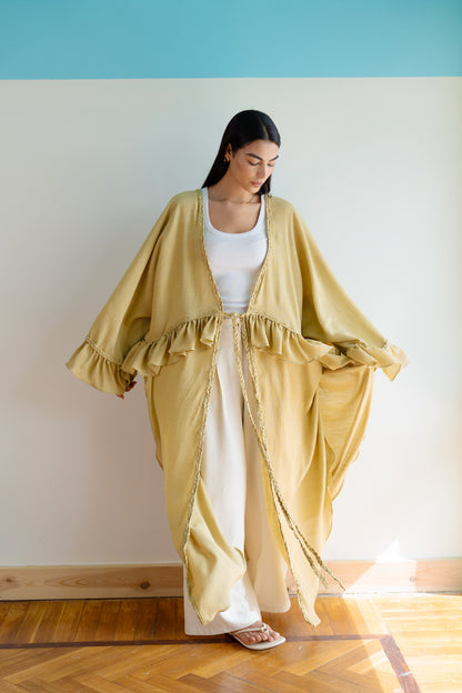 Braided Flow Cardigan in Lime