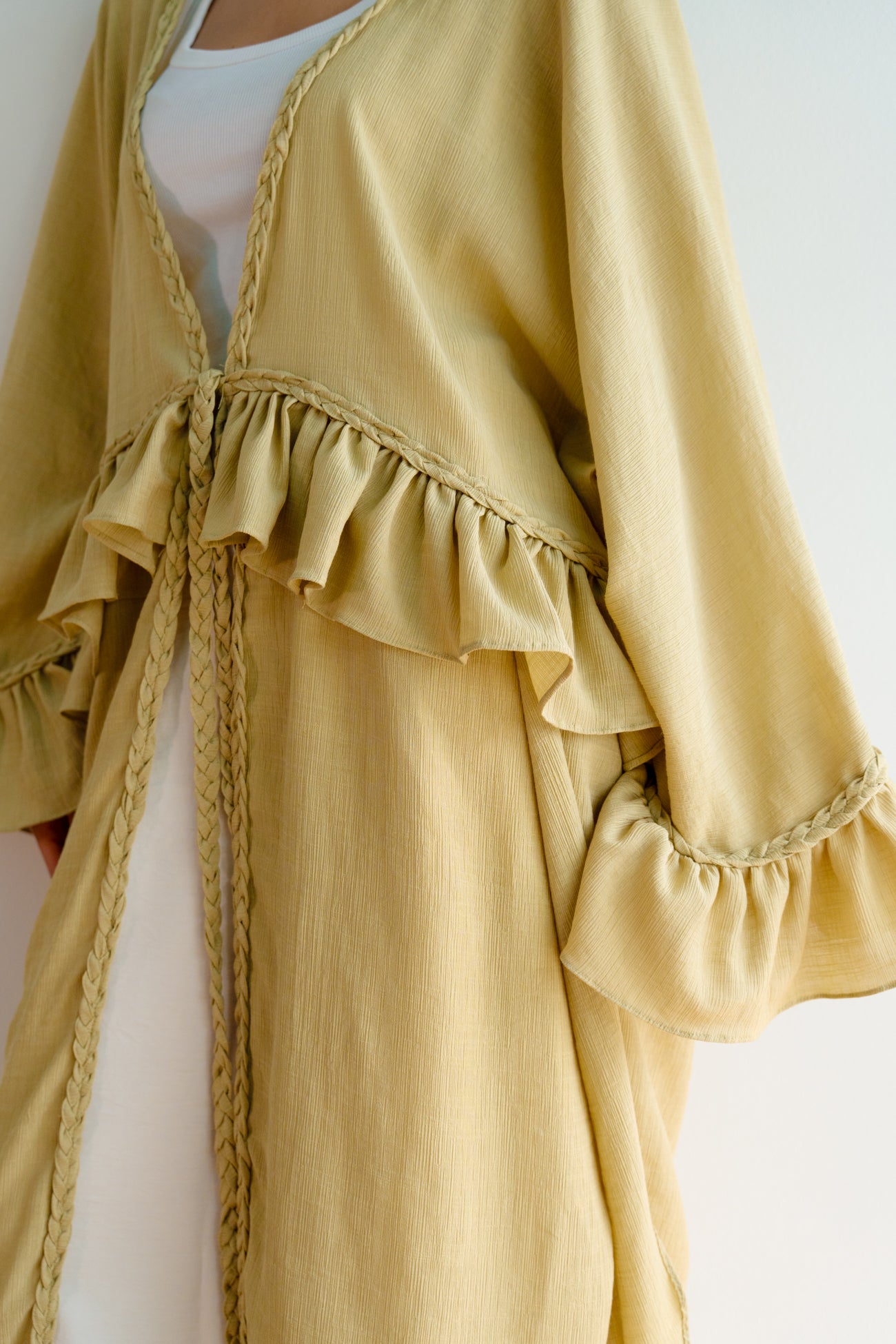 Braided Flow Cardigan in Lime
