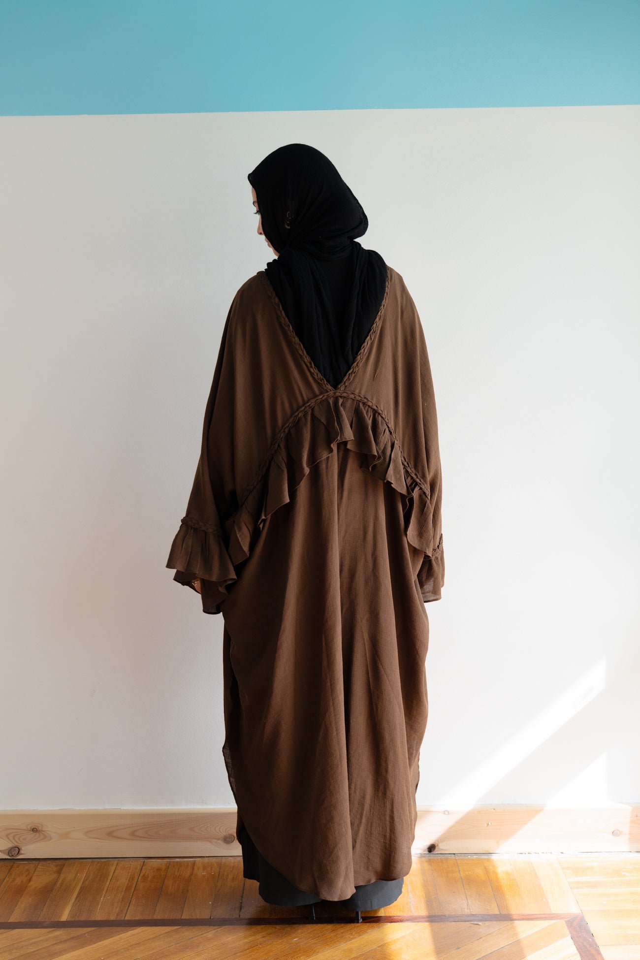 Braided Flow Cardigan in Brown