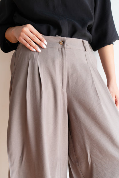 Flow Wide-Leg Pants in Mocha Brown