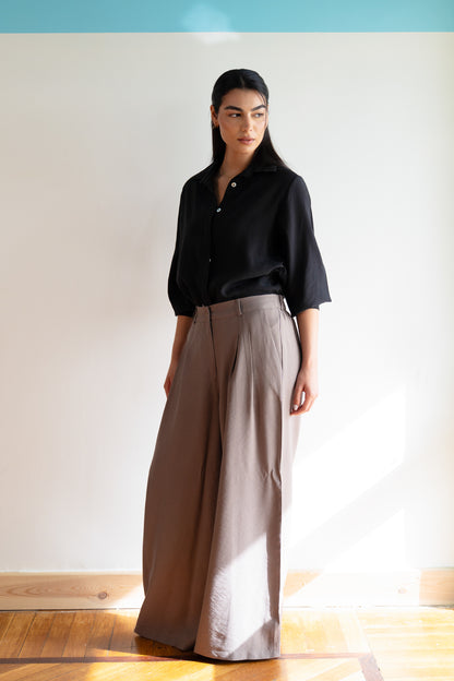 Flow Wide-Leg Pants in Mocha Brown