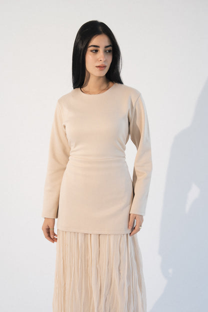 The Flare Dress in Beige