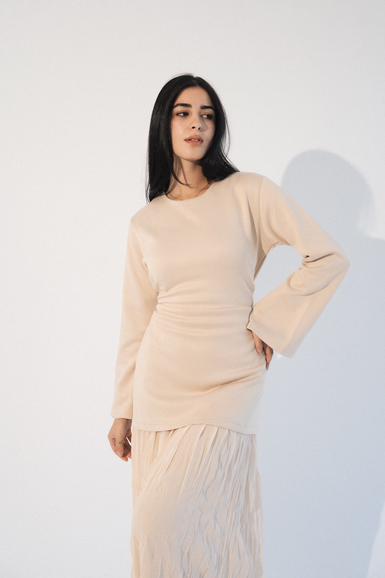 The Flare Dress in Beige