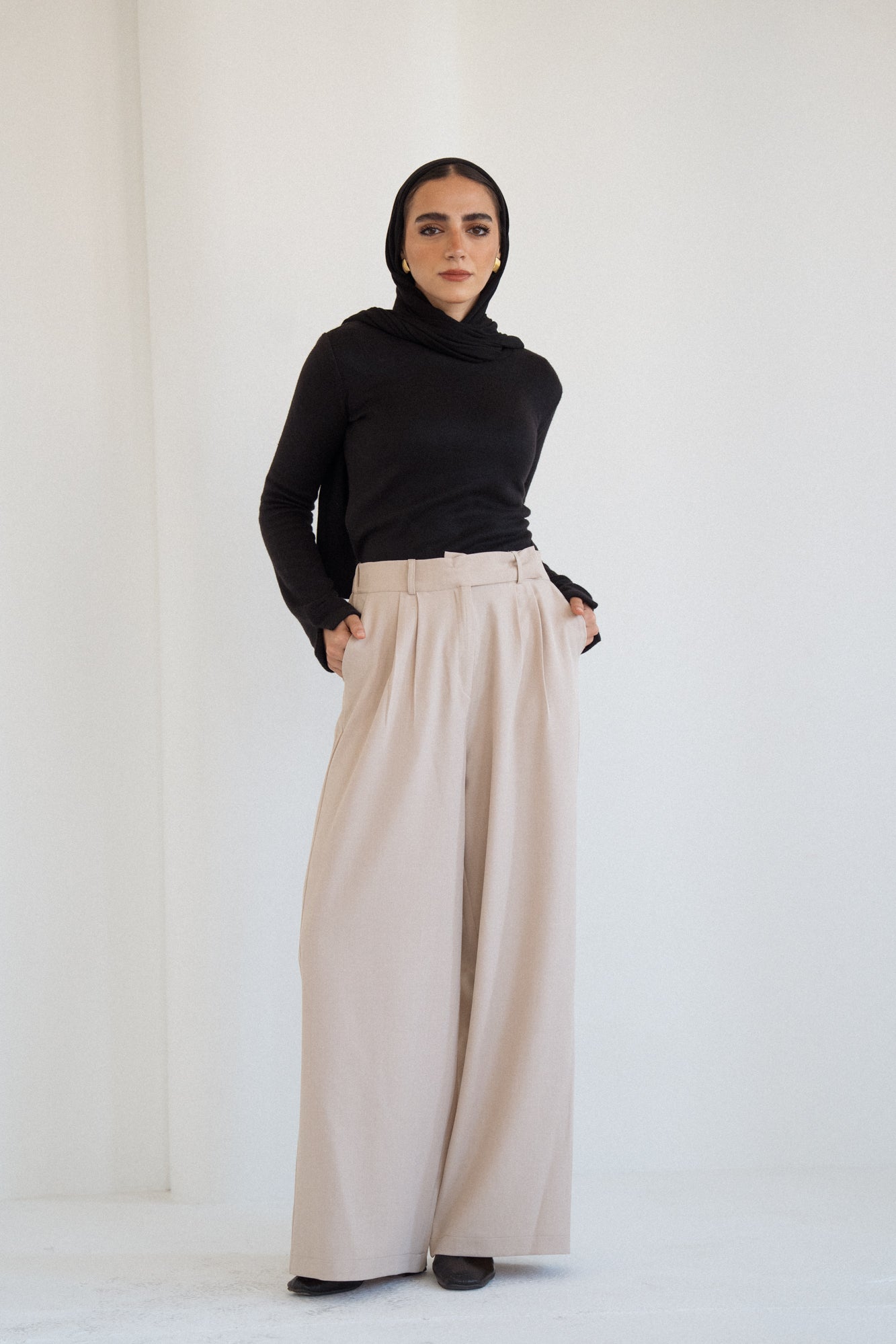 Tailored Trousers in Beige