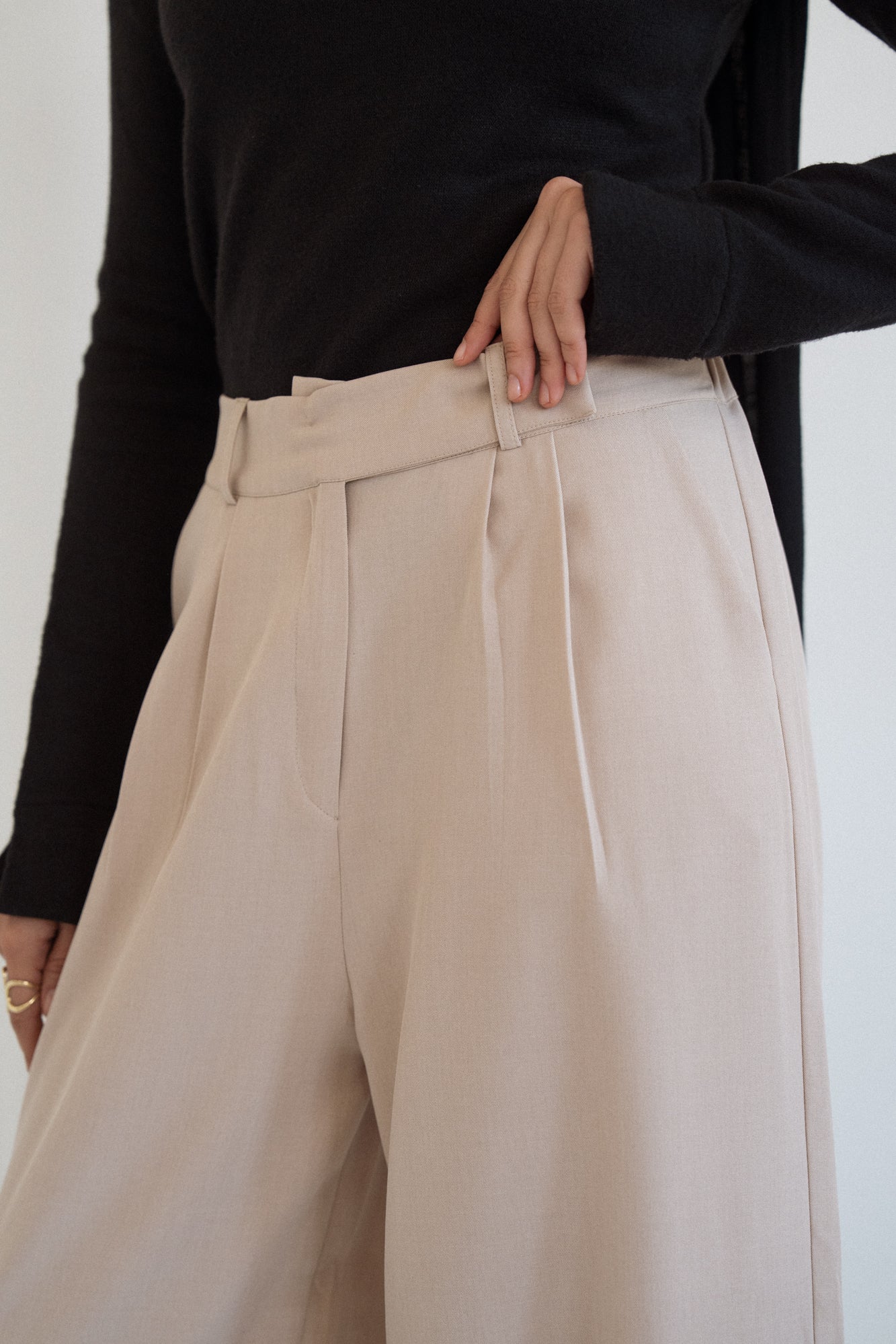 Tailored Trousers in Beige