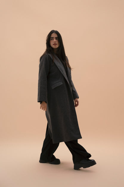 Midnight Chic Coat in Dark Grey