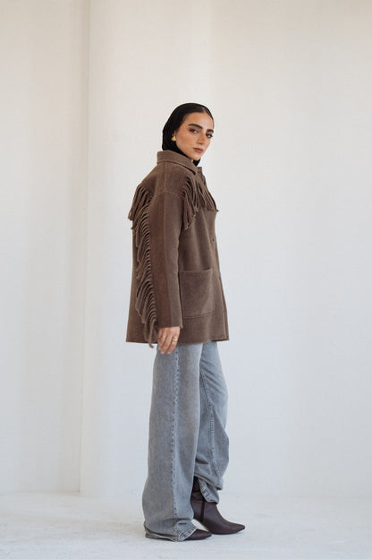 The Fringe Jacket in Brown