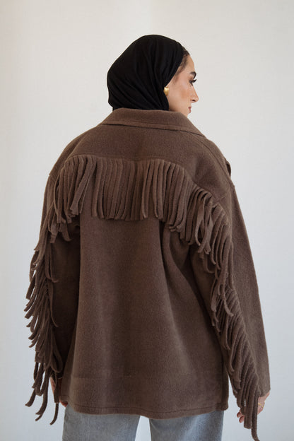 The Fringe Jacket in Brown