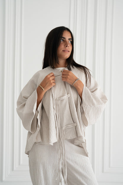 Crinkle Bloom Set in Greige