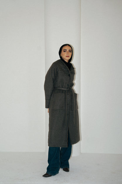 The Mohair Coat in Dark Grey