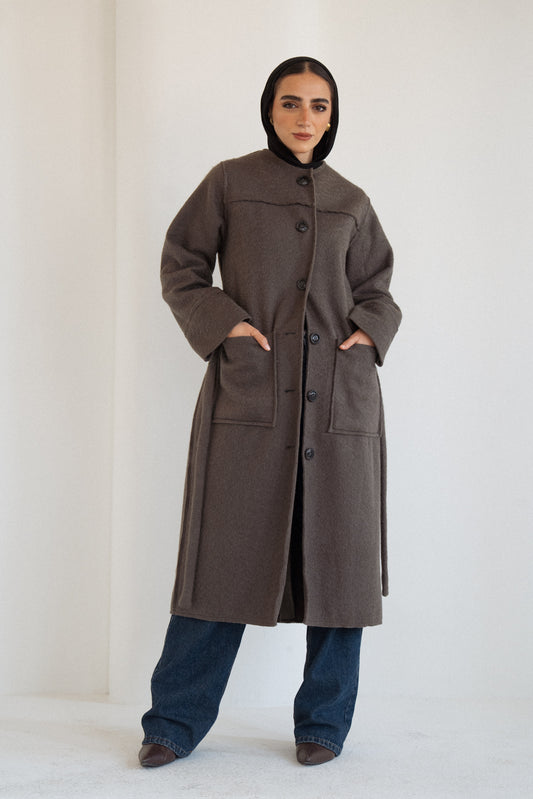The Mohair Coat in Dark Grey