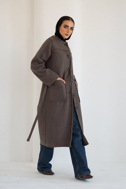 The Mohair Coat in Dark Grey