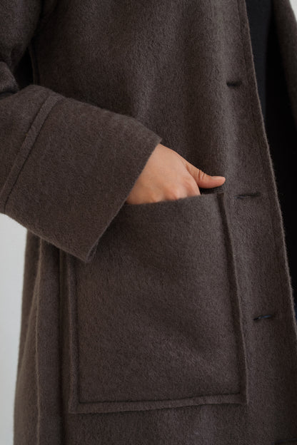 The Mohair Coat in Dark Grey
