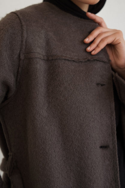 The Mohair Coat in Dark Grey