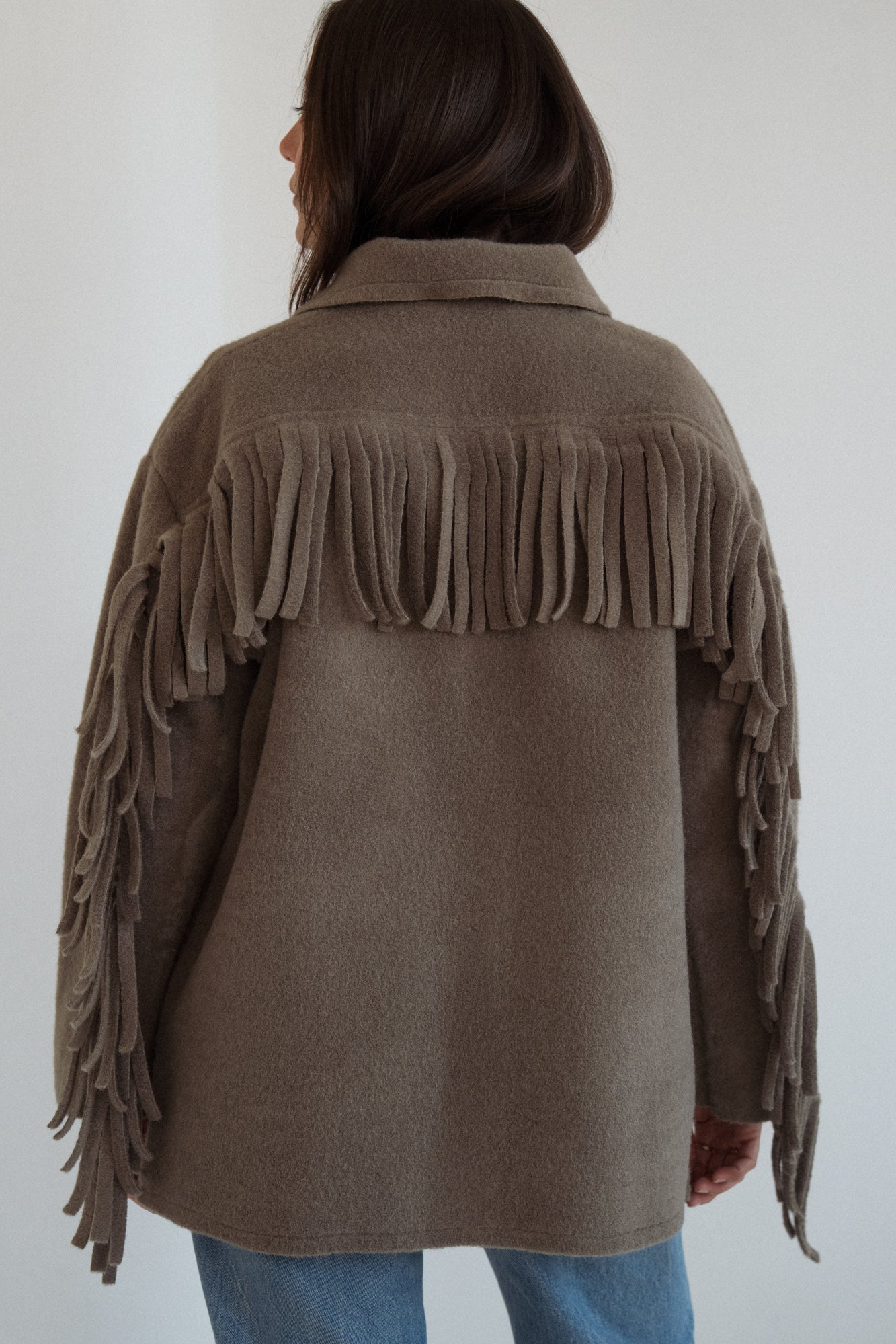 The Fringe Jacket in Olive