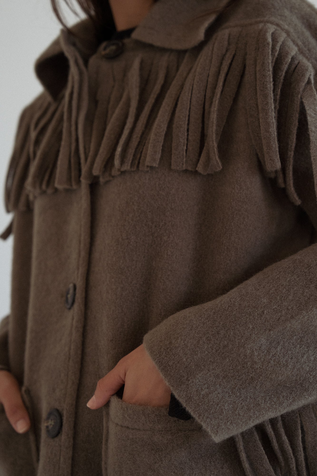 The Fringe Jacket in Olive