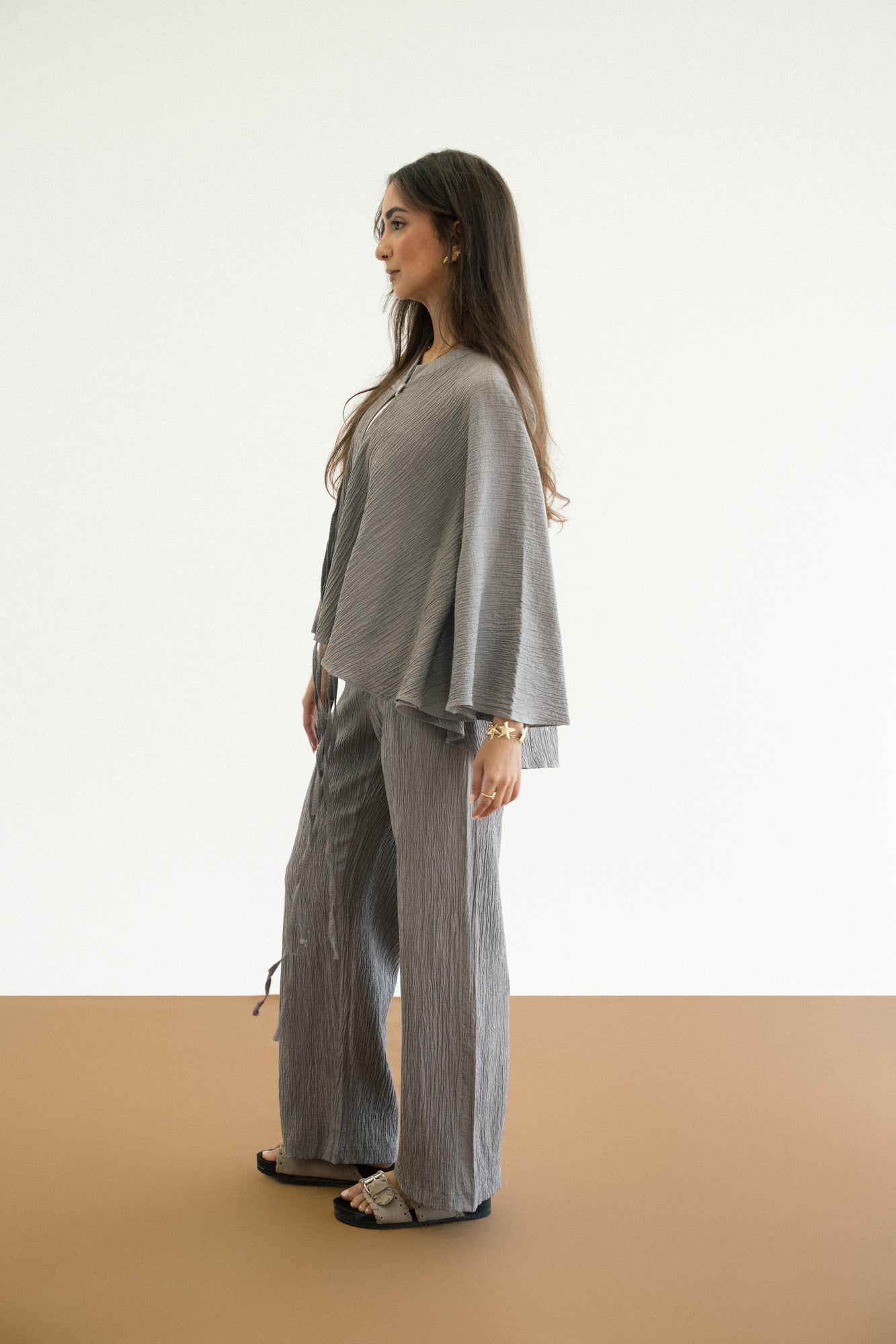 Crinkle Bloom Set in Grey