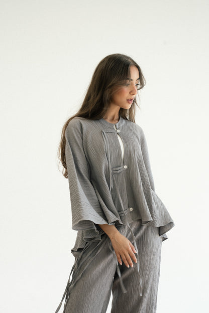 Crinkle Bloom Set in Grey