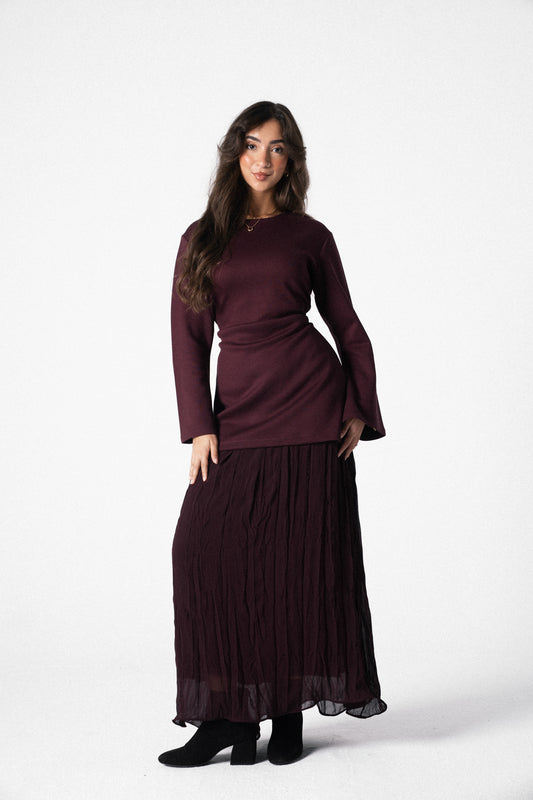 The Flare Dress in Burgundy