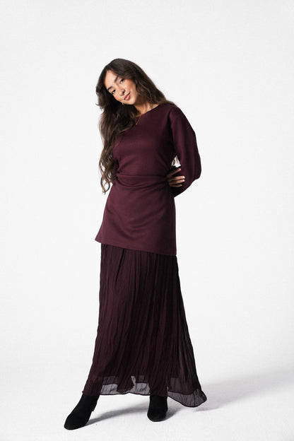 The Flare Dress in Burgundy